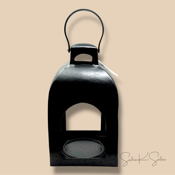 13.5" Cast Aluminum Lantern Candle Holder Black Medium - Threshold - Picture 6 of 7